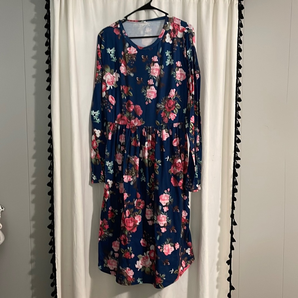 2XL Flower Pattern Dress